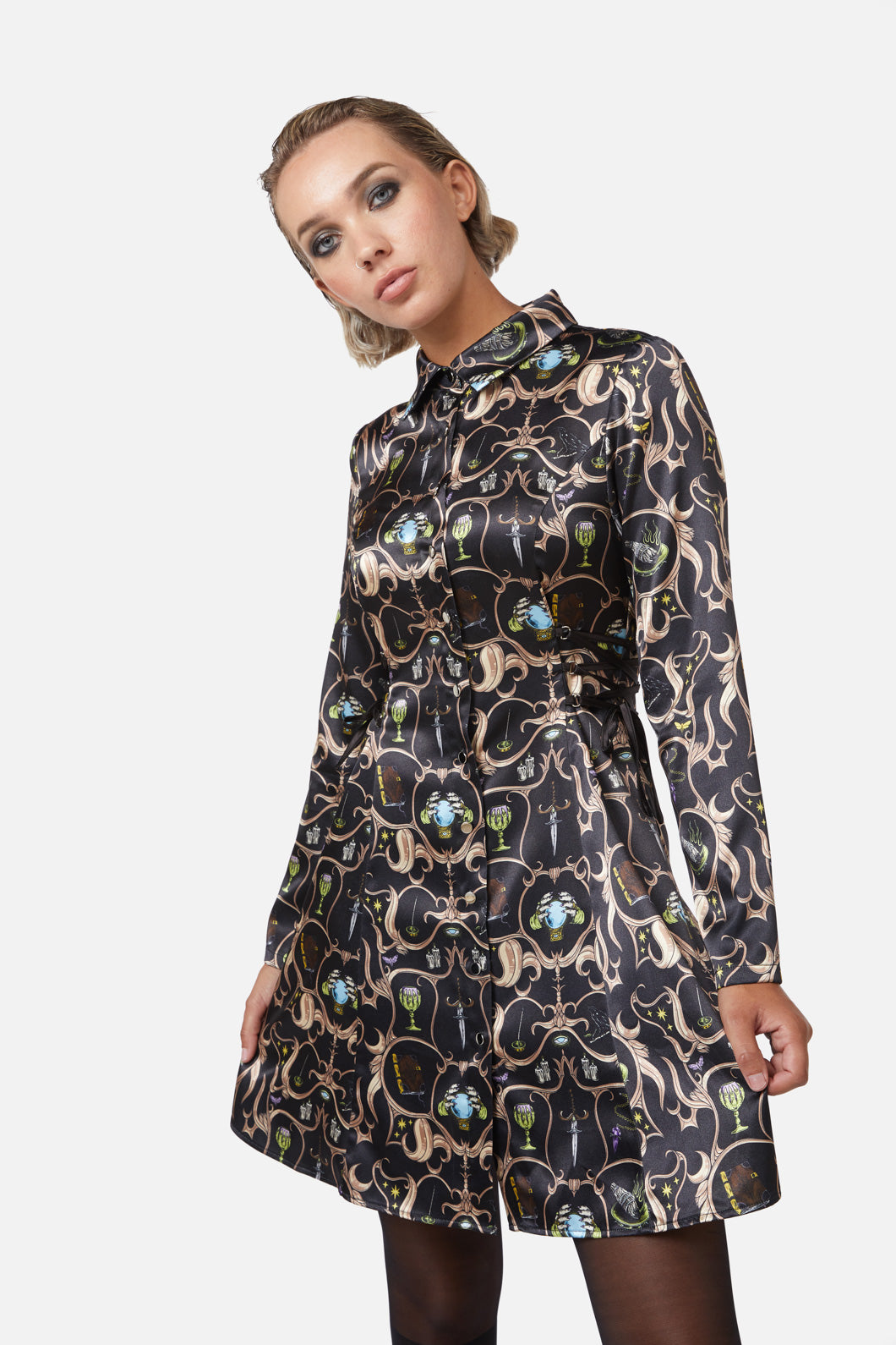 Dangerfield - Ceremonial Printed Shirt Dress - multi