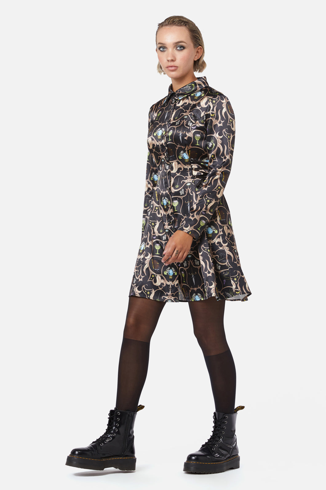 Dangerfield - Ceremonial Printed Shirt Dress - multi