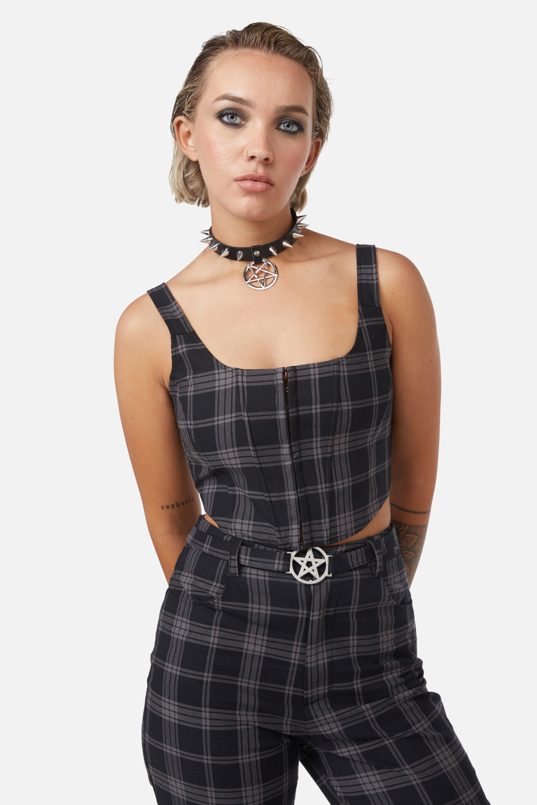 Dangerfield - Victoria Tartan Corset - black