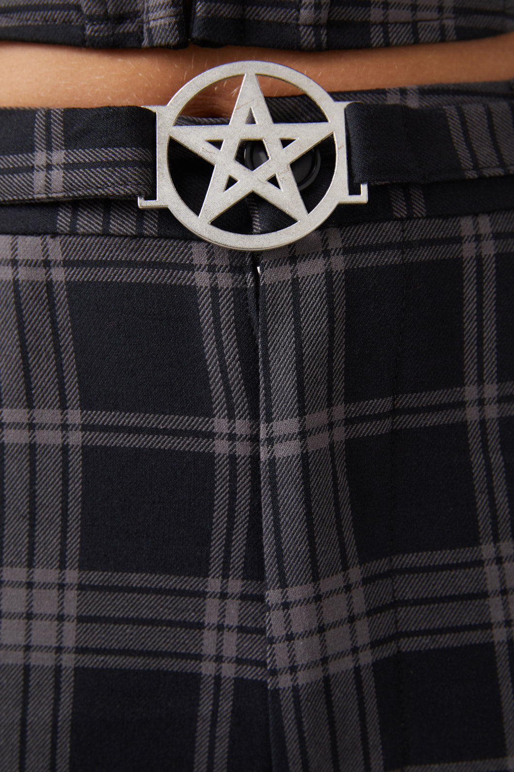 Dangerfield - Victoria Tartan Fitted Pants - black