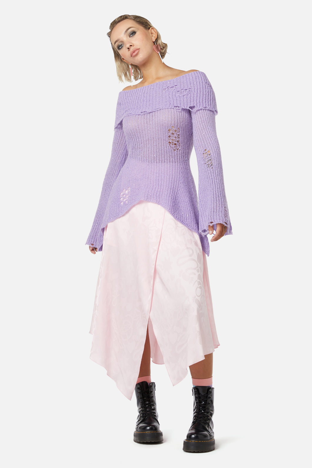 Dangerfield - Unclear New World Knit Top - purple