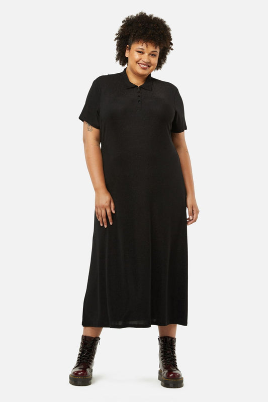 Dangerfield - Curve Glitter Mesh Midi Dress - black