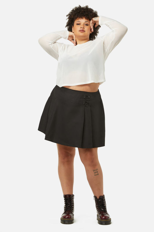 Dangerfield - Curve Field Work Pleated Skirt - black