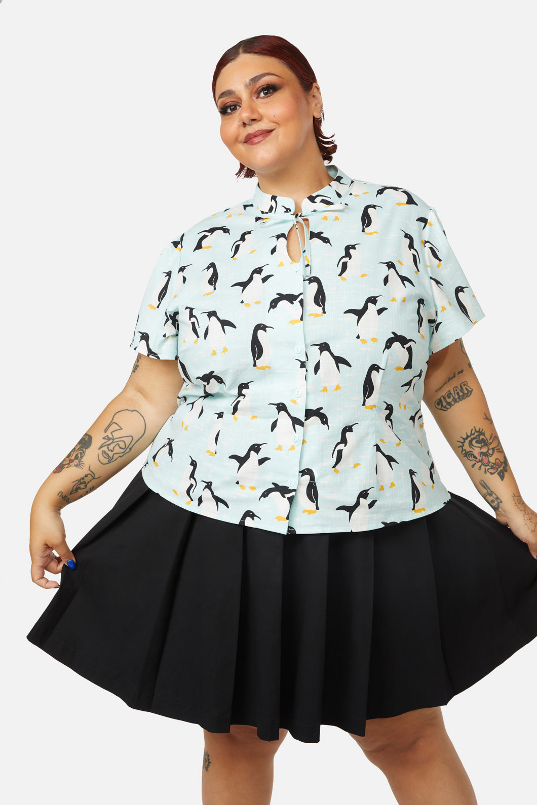 Dangerfield - Curve Penguin Blouse - blue