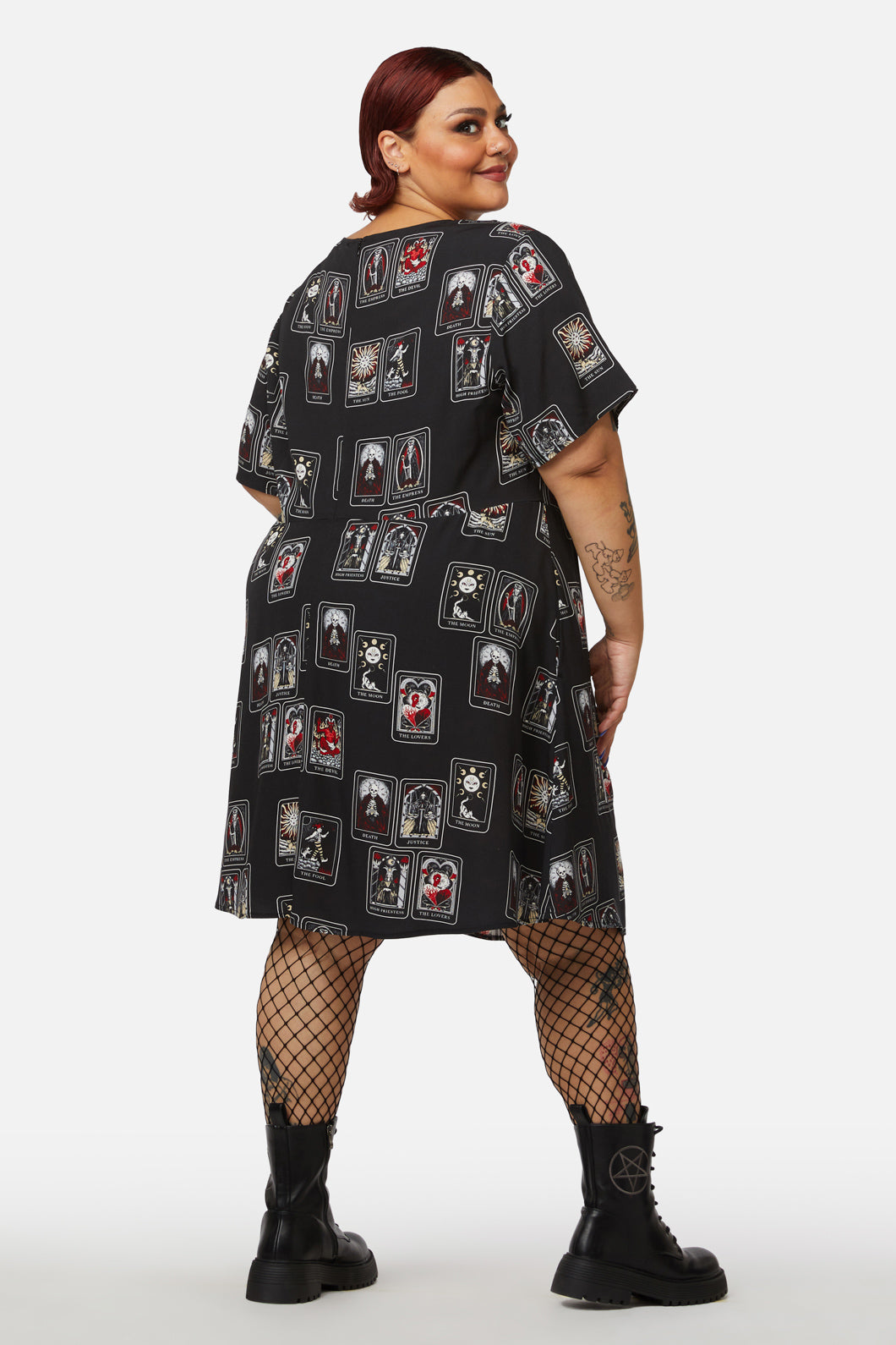 Dangerfield - Curve Tarot Spread Print Dress - black