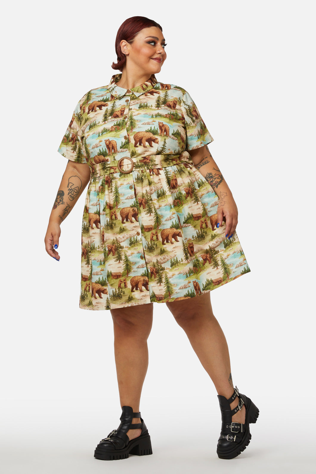Dangerfield - Curve Beary Cute Dress - multi