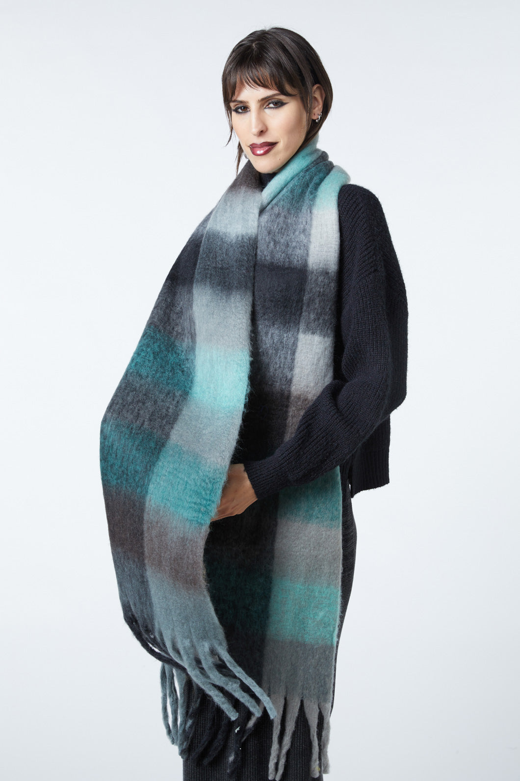 Dangerfield - Check Soft Scarf - teal