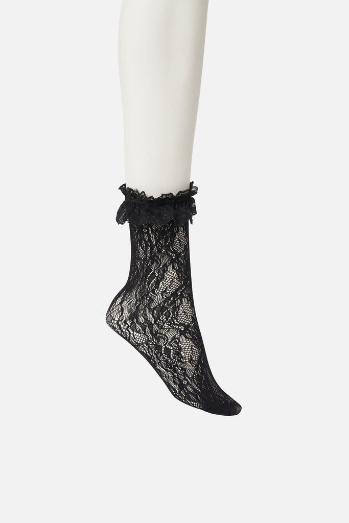 Lacey Lace-Up Knee High Sock