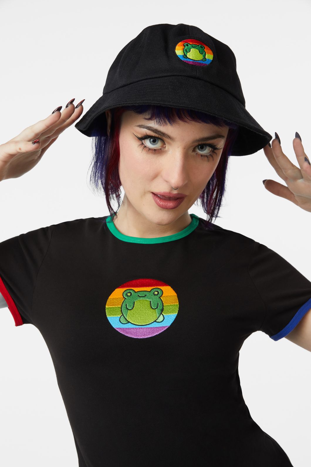 Dangerfield - Rainbow Frog Hat - black