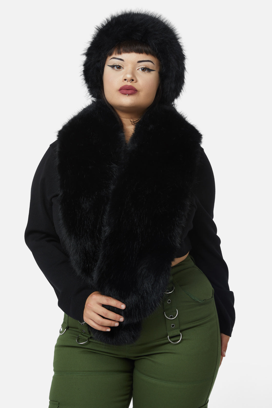 Dangerfield - Faux Fur Shawl - black