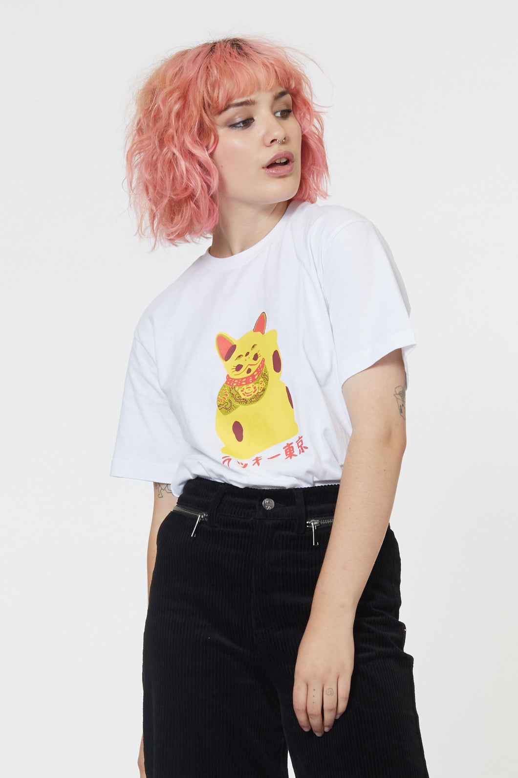 Pulp Kitchen - Lucky Tokyo Tee - white