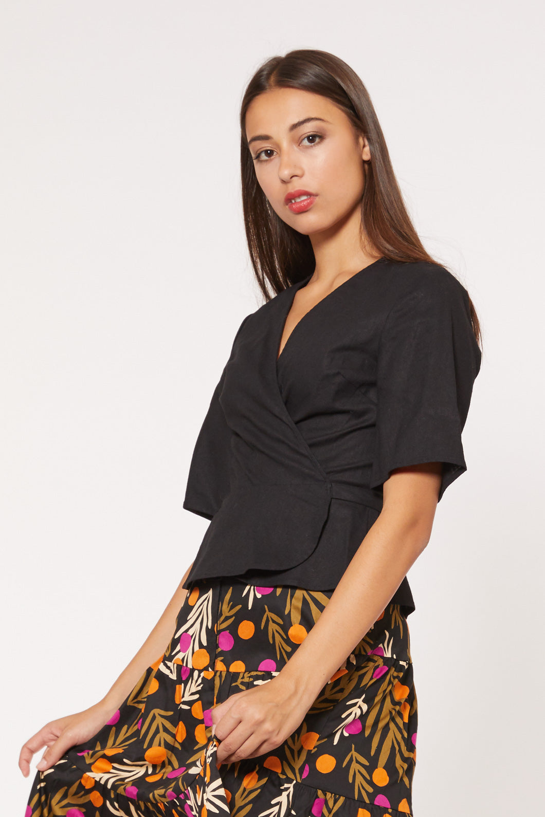 Princess Highway - Joy Wrap Top - black