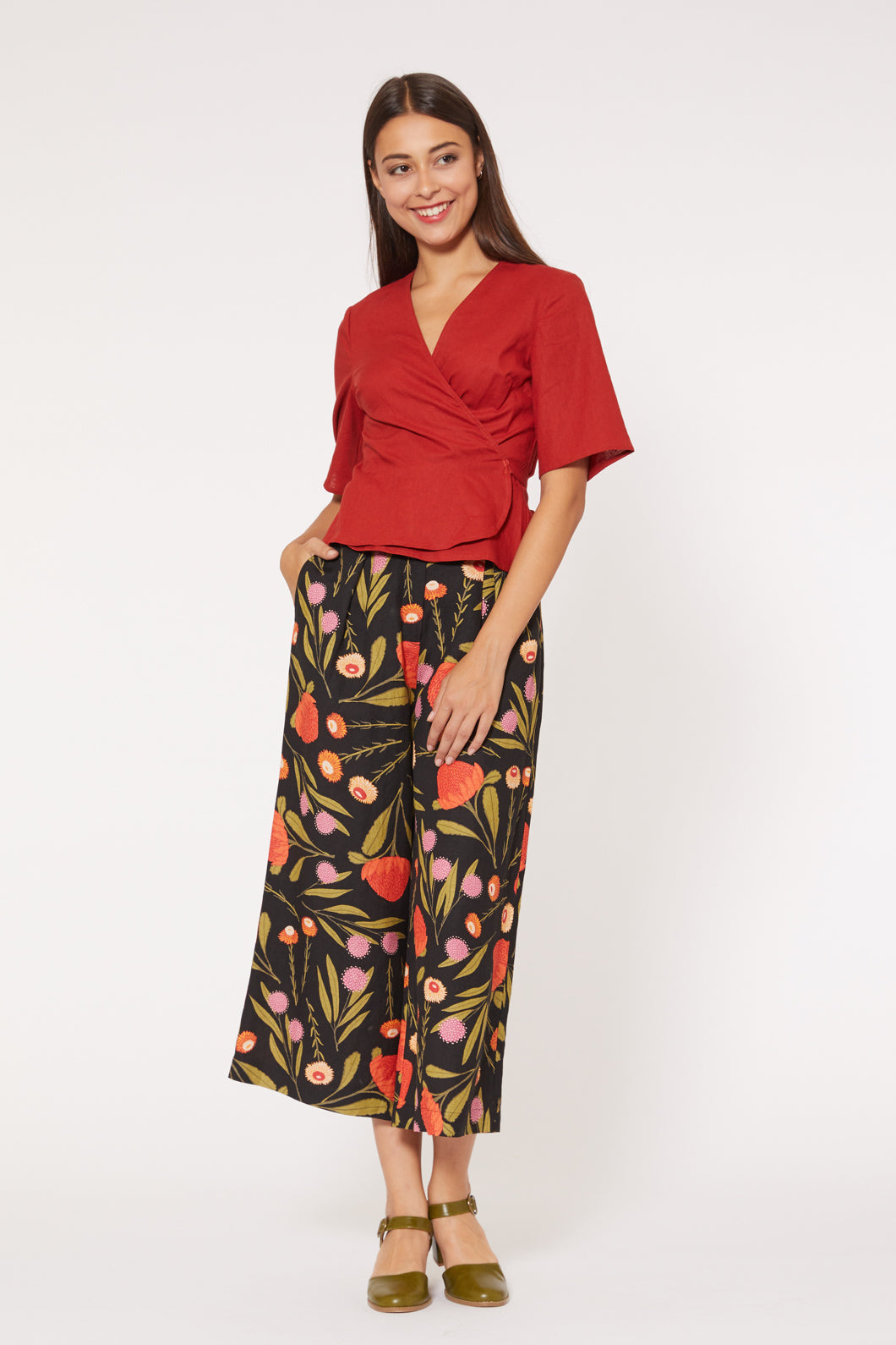 Princess Highway - Joy Wrap Top - chilli