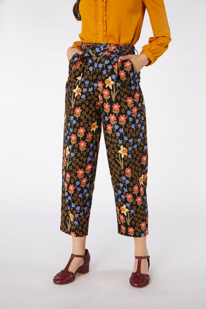 FIONA-PANTS - PINK RED FLOWER