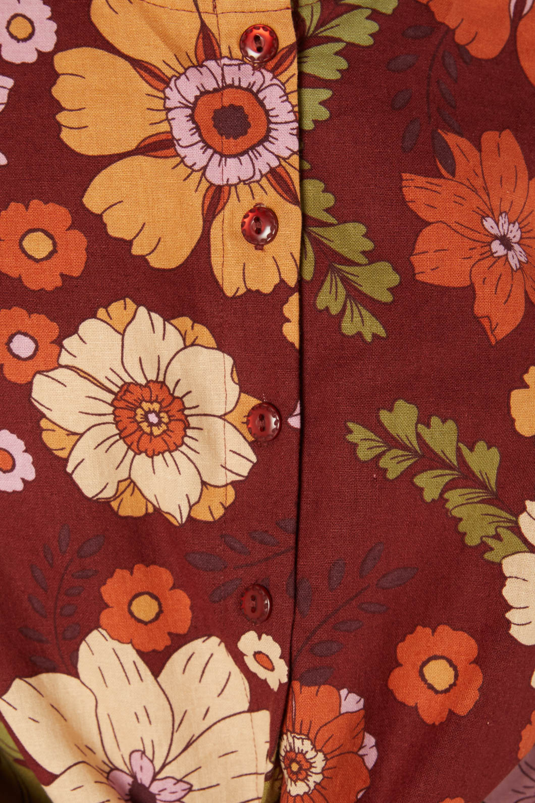 Princess Highway - Brandy Floral Tie Blouse - chocolate