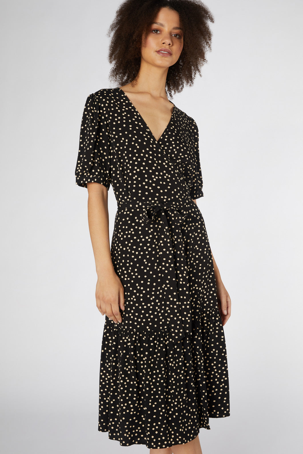 Princess Highway - Olivia Spot Wrap Dress - black