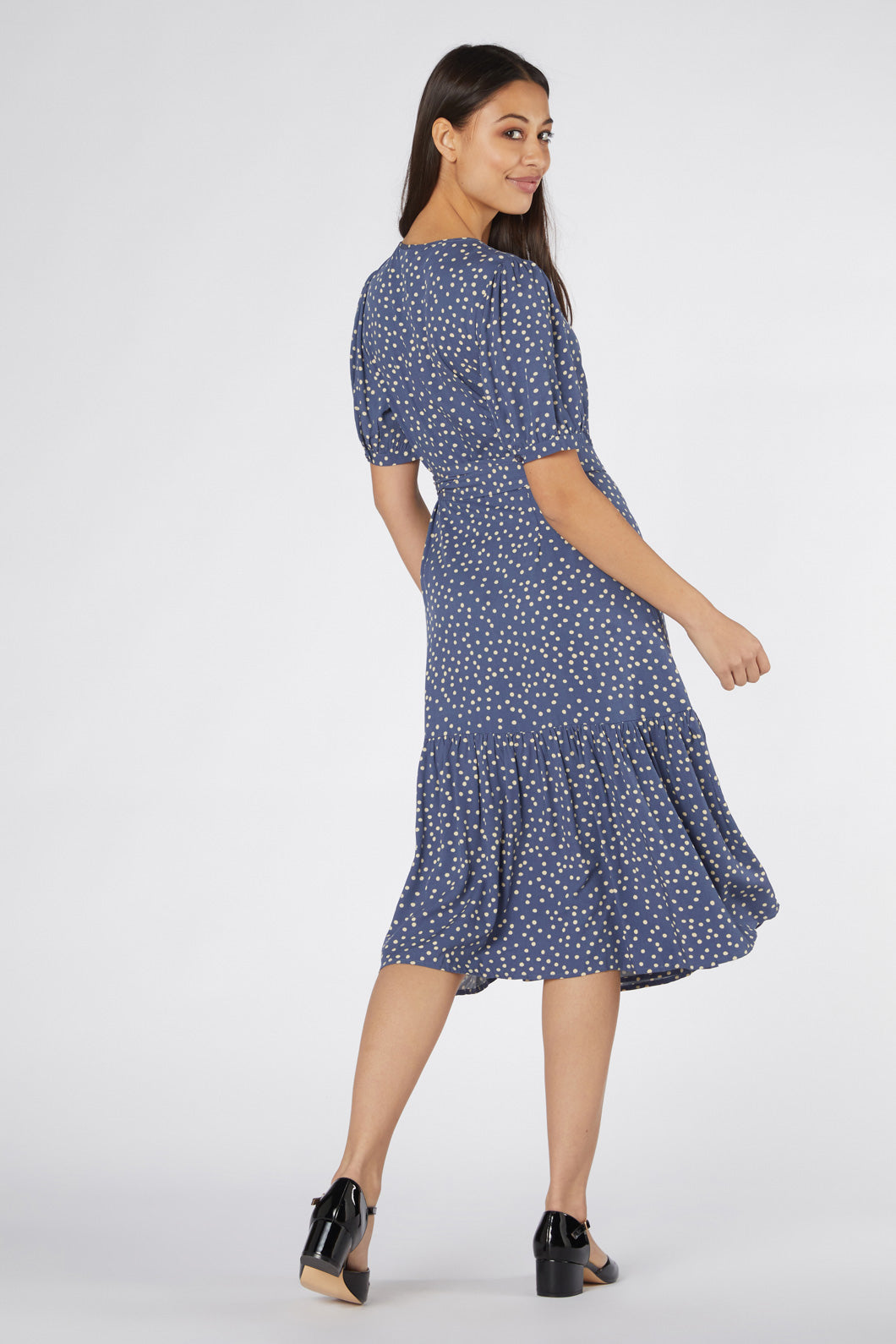 Princess Highway - Olivia Spot Wrap Dress - blue