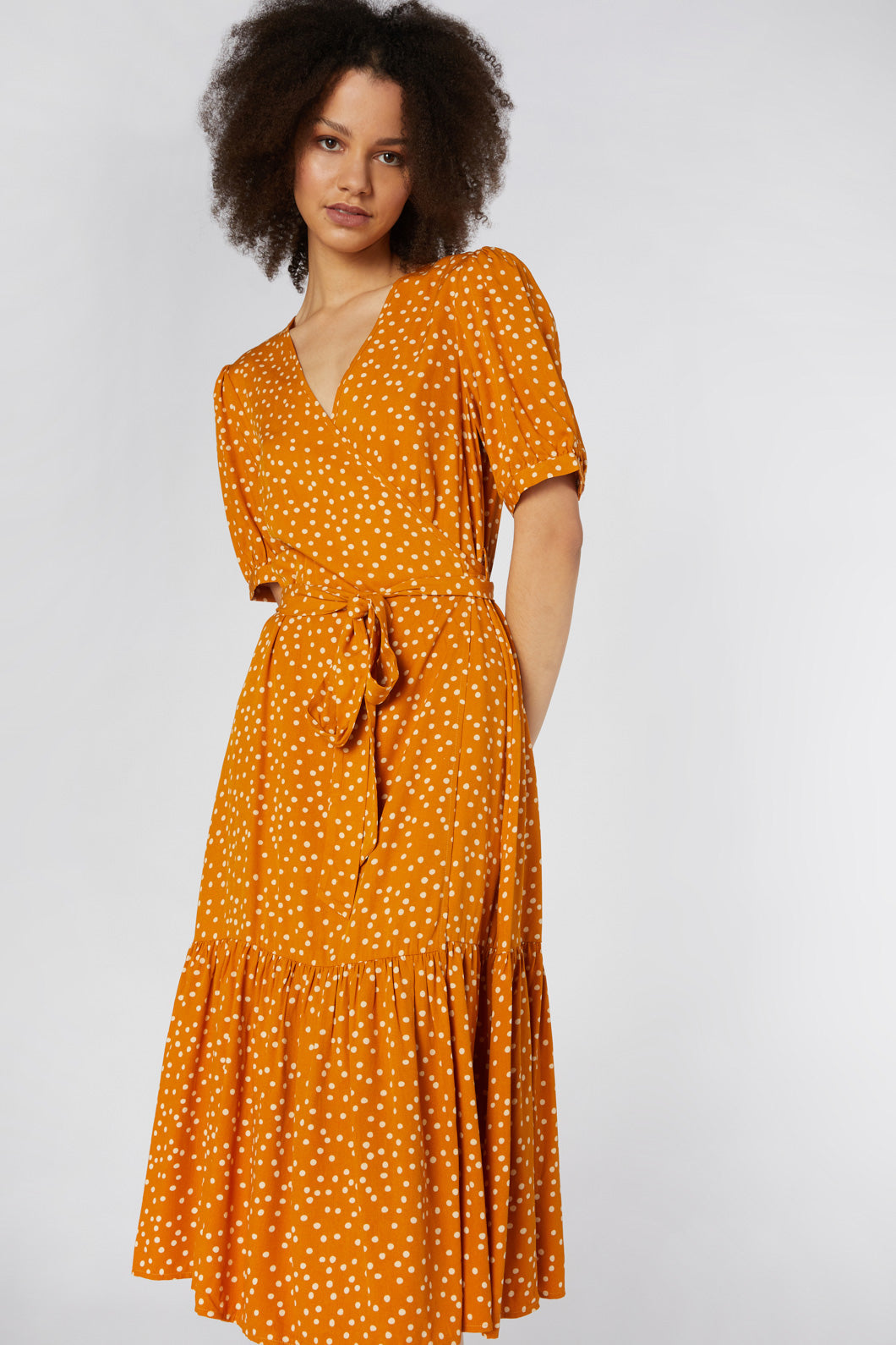 Princess Highway - Olivia Spot Wrap Dress - gold