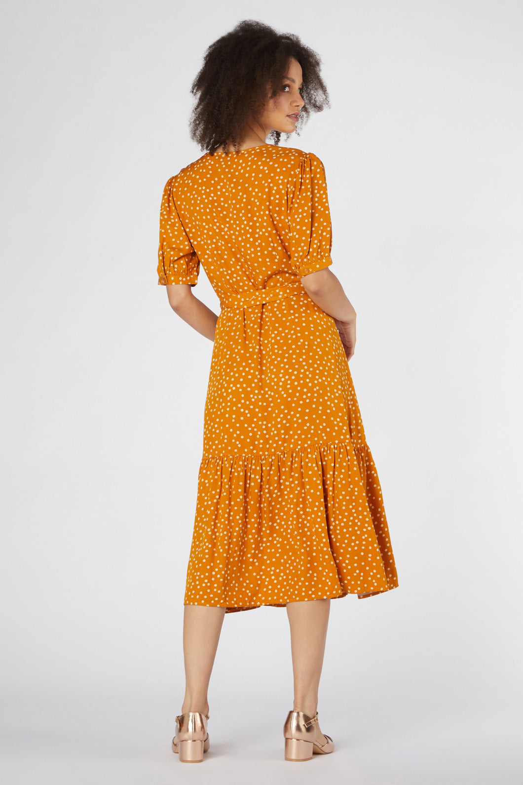 Princess Highway - Olivia Spot Wrap Dress - gold