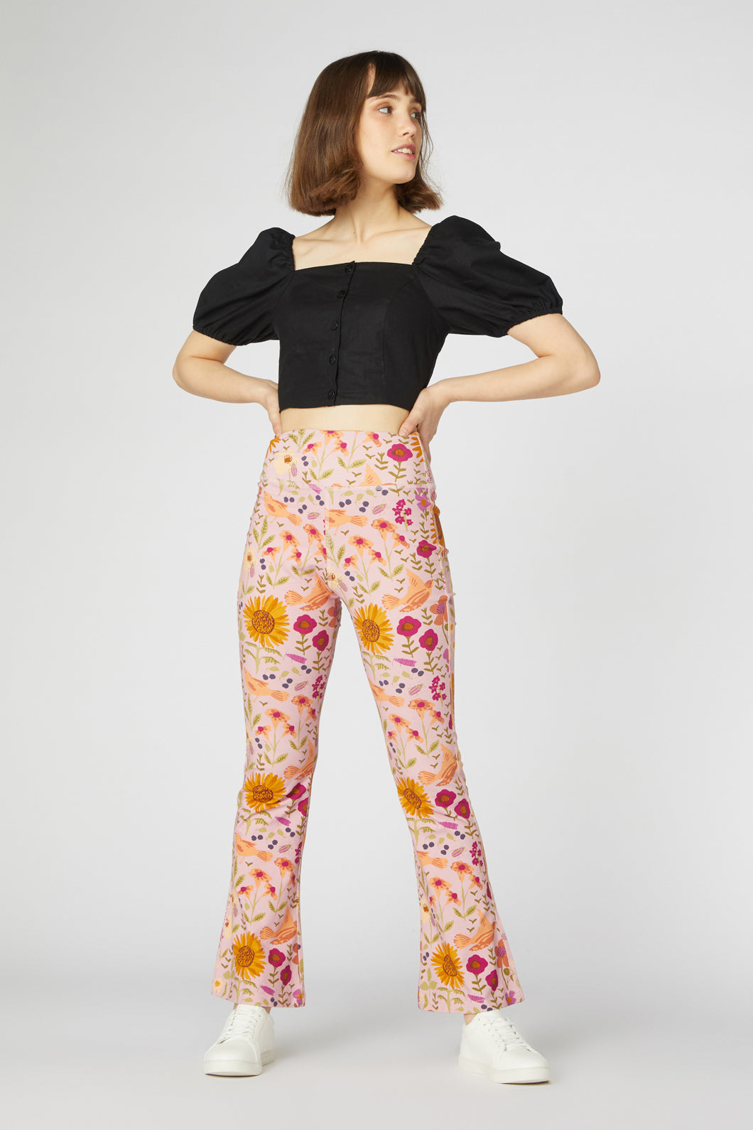 Princess Highway - Wild Garden Flare Pant - pink