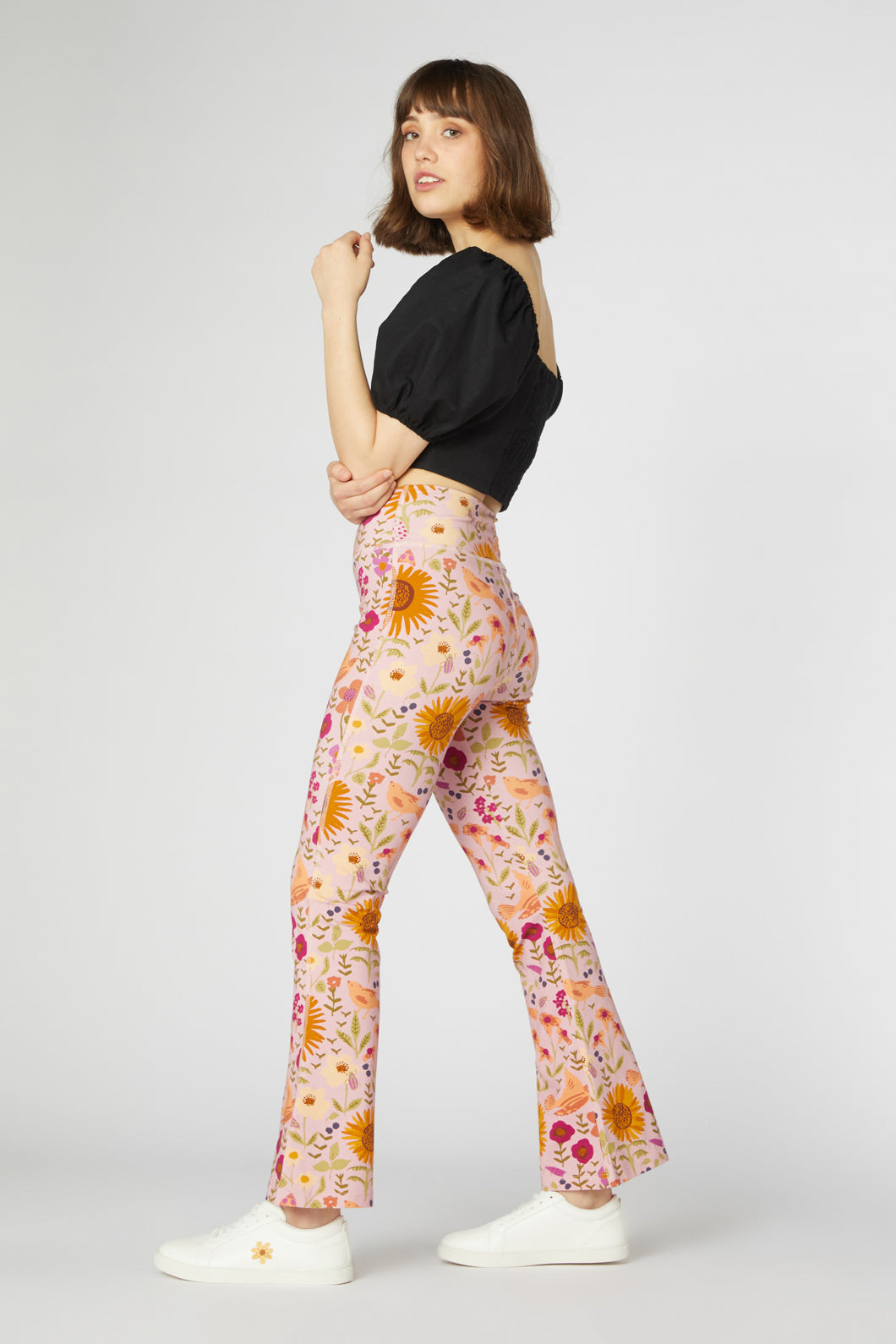 Princess Highway - Wild Garden Flare Pant - pink