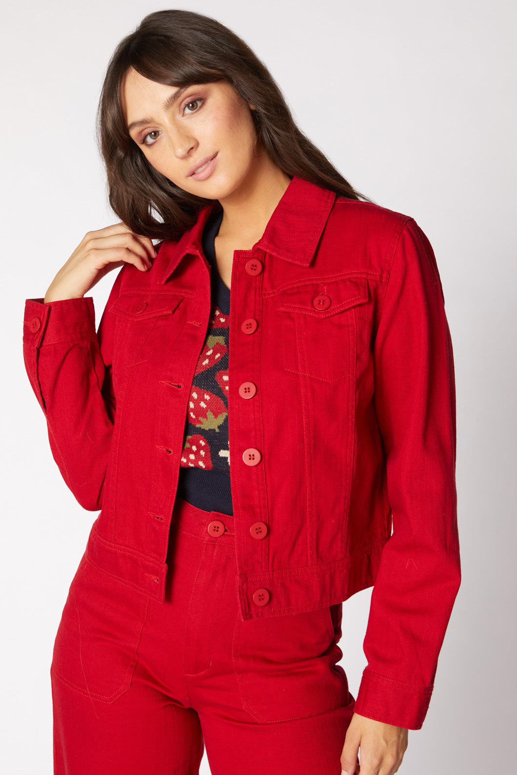 Princess Highway - Holly Drill Jacket - red