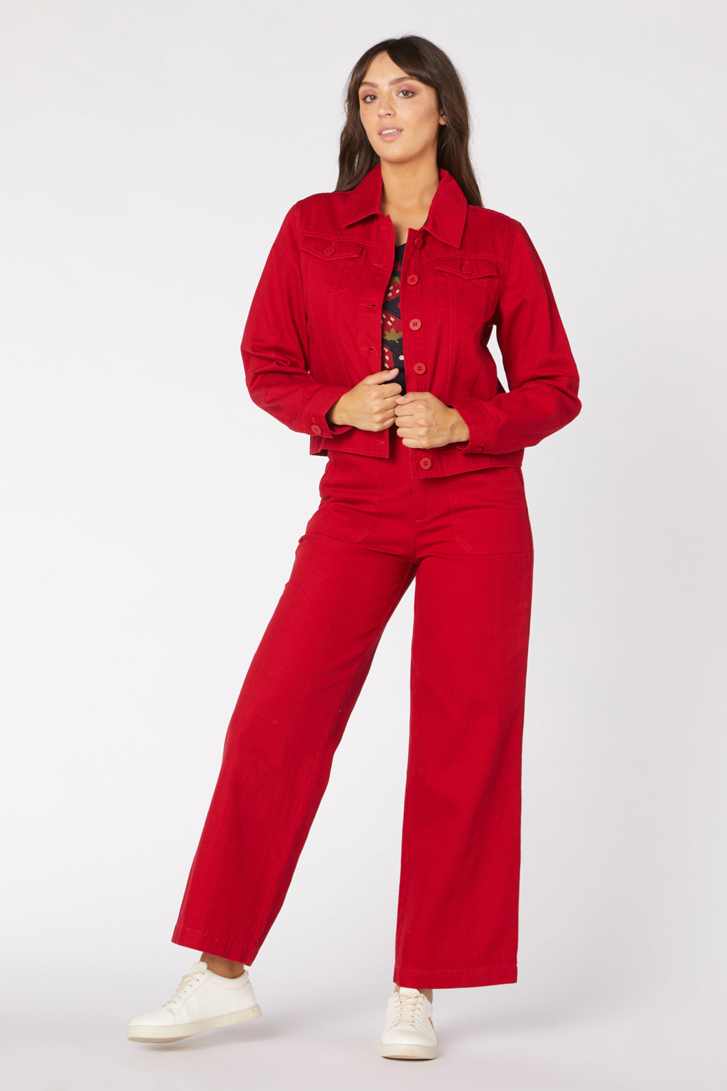 Princess Highway - Holly Drill Jacket - red