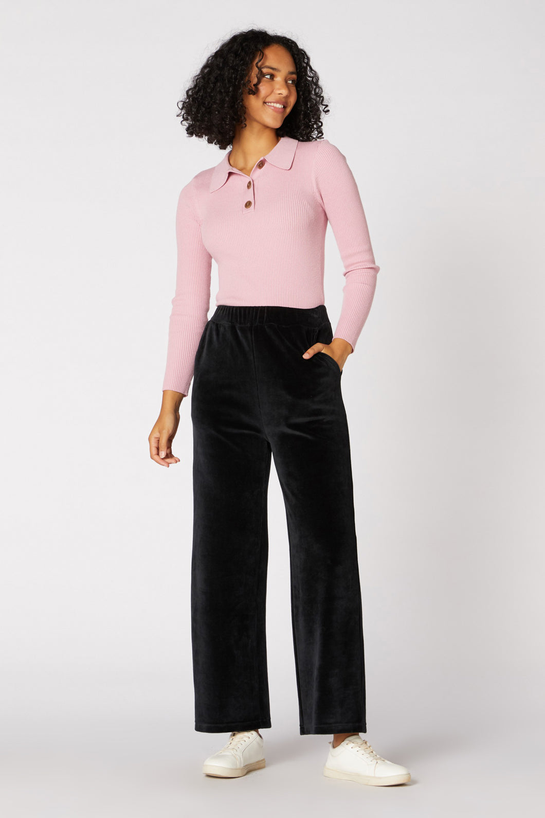 Princess Highway - Harlow Velour Pant - black