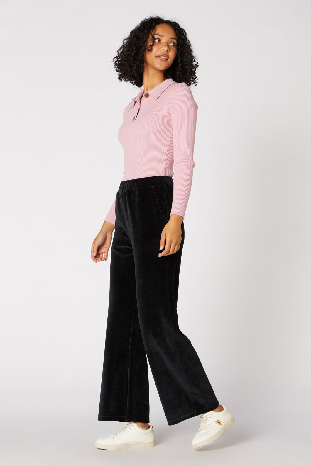 Princess Highway - Harlow Velour Pant - black