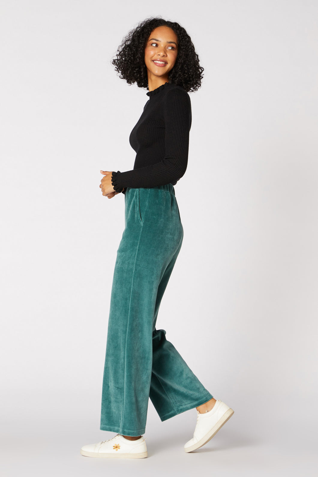 Princess Highway - Harlow Velour Pant - teal