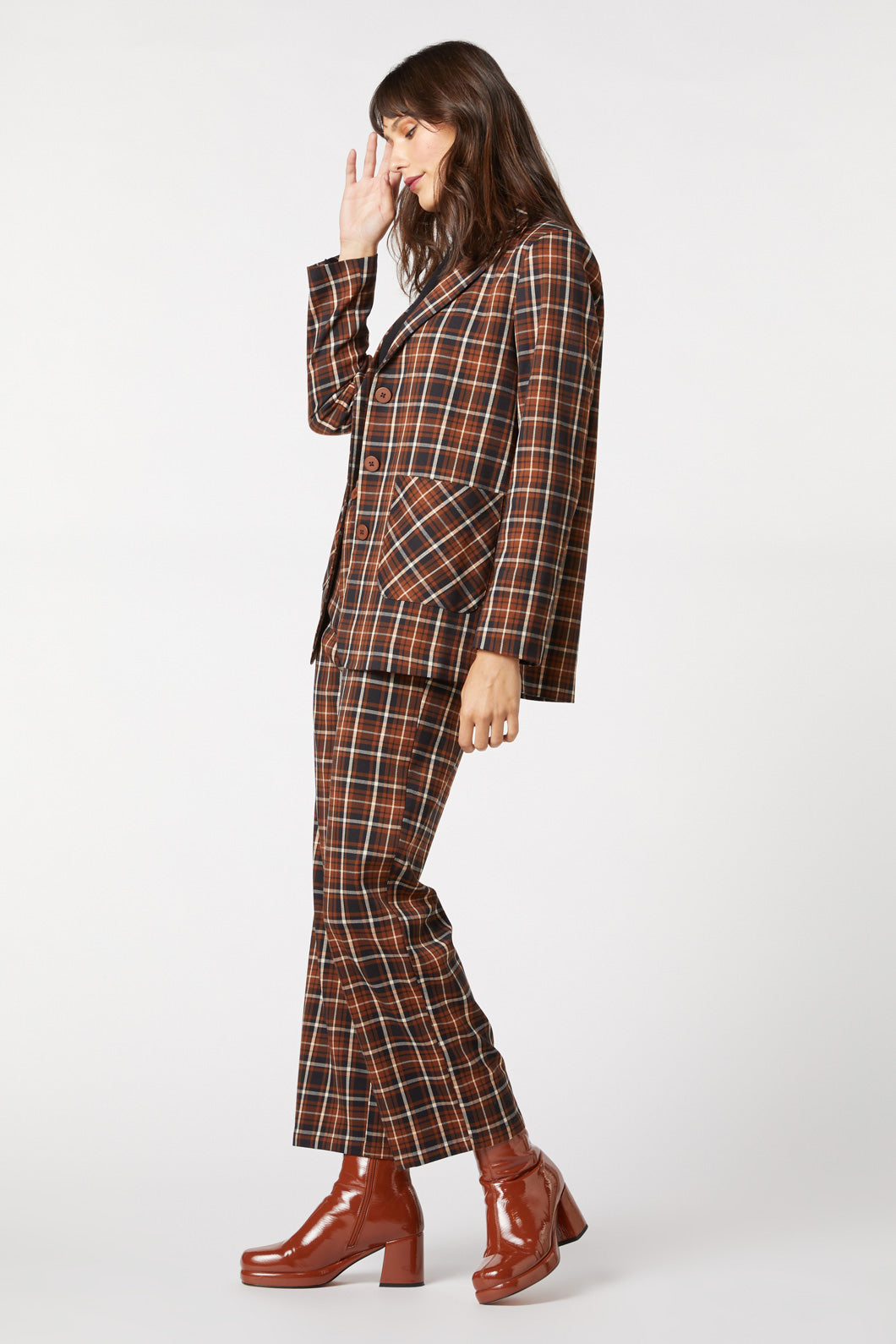 Princess Highway - Amber Check Blazer - toffee