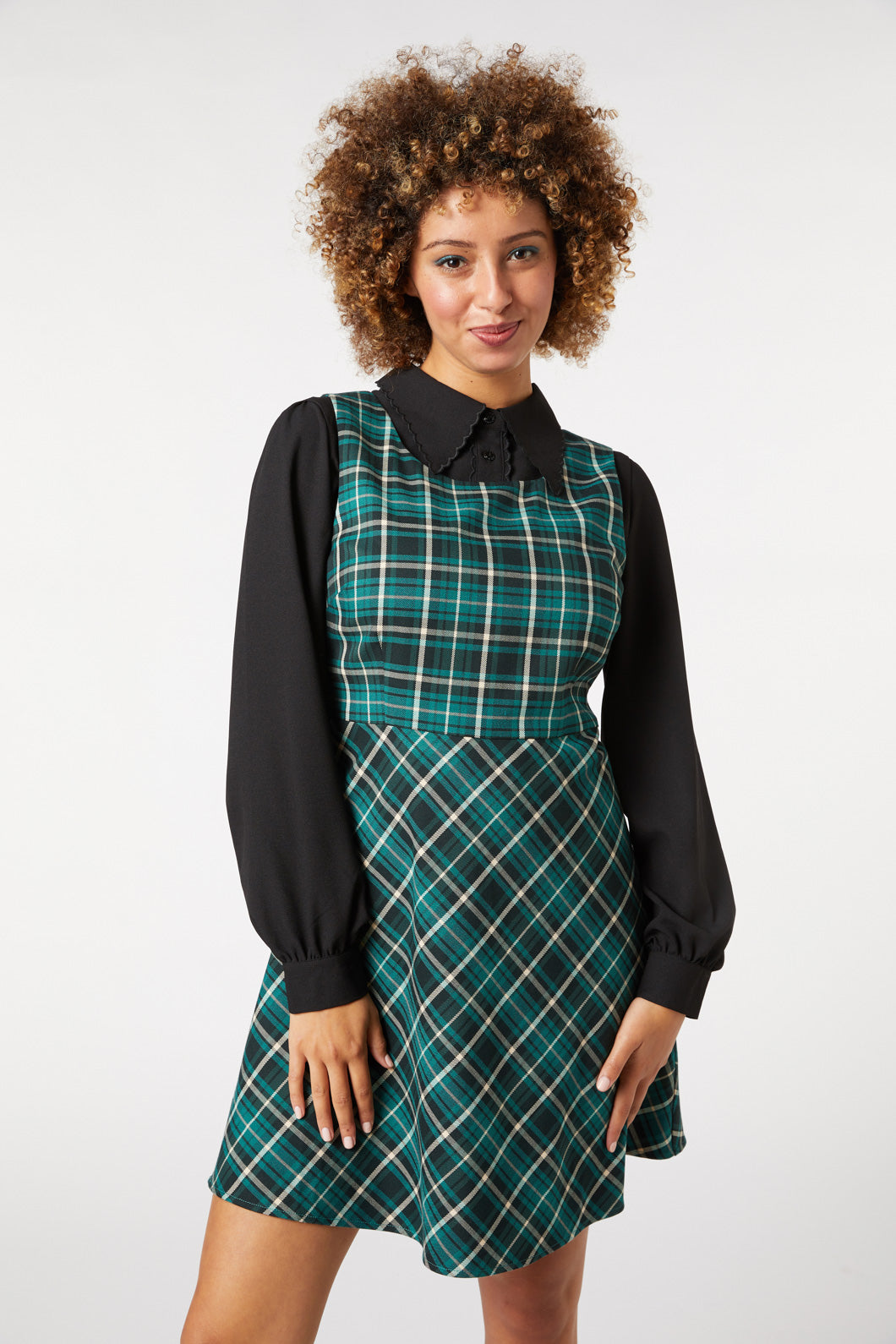 Princess Highway - Amber Check Pinny - teal