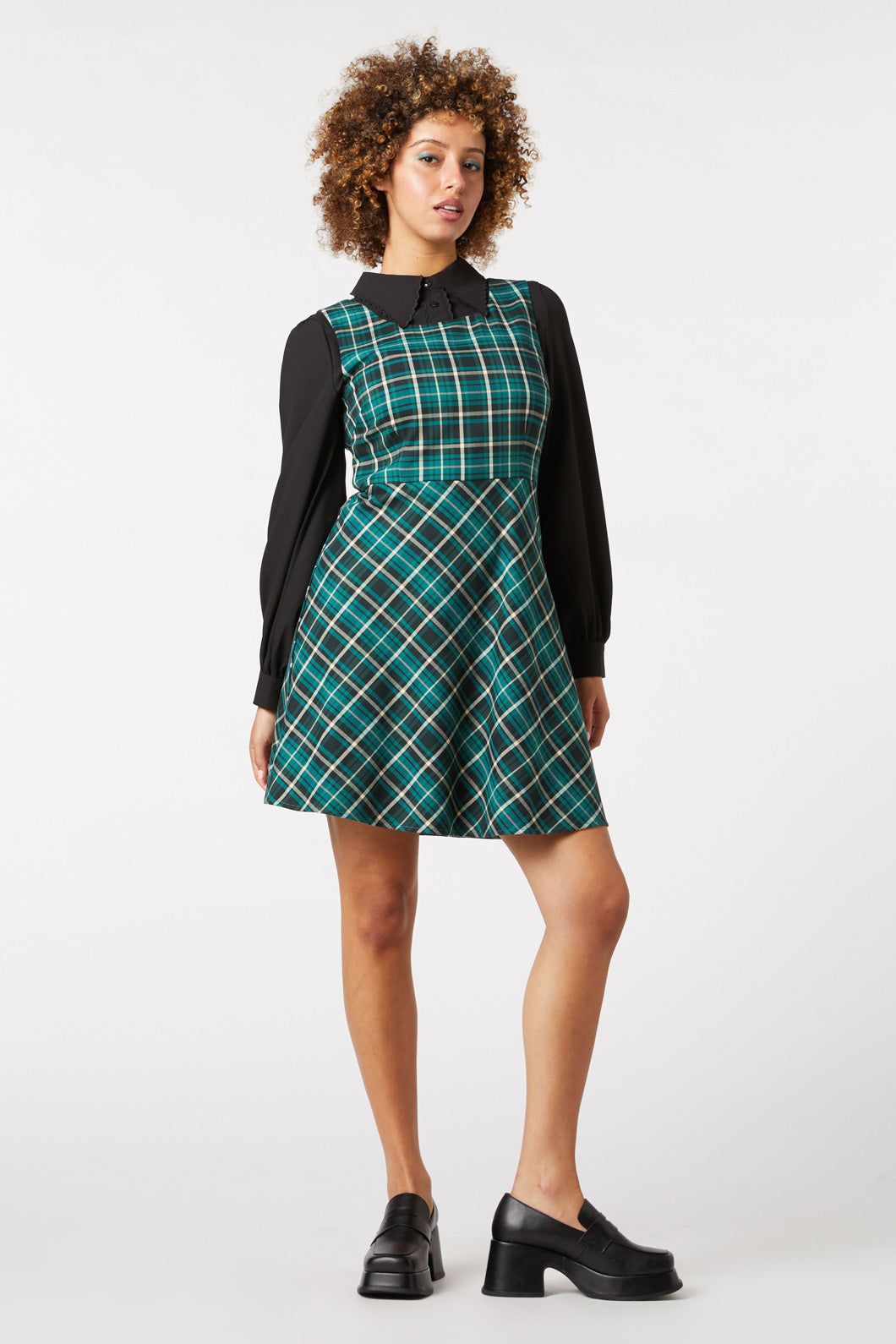 Princess Highway - Amber Check Pinny - teal