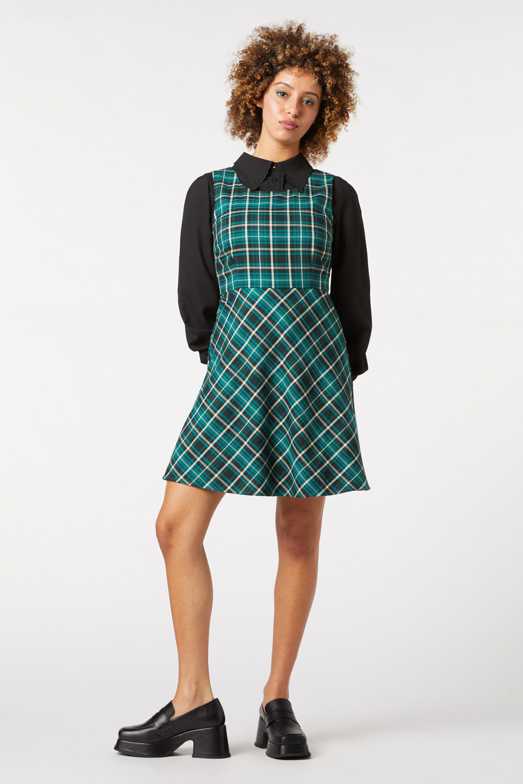 Princess Highway - Amber Check Pinny - teal