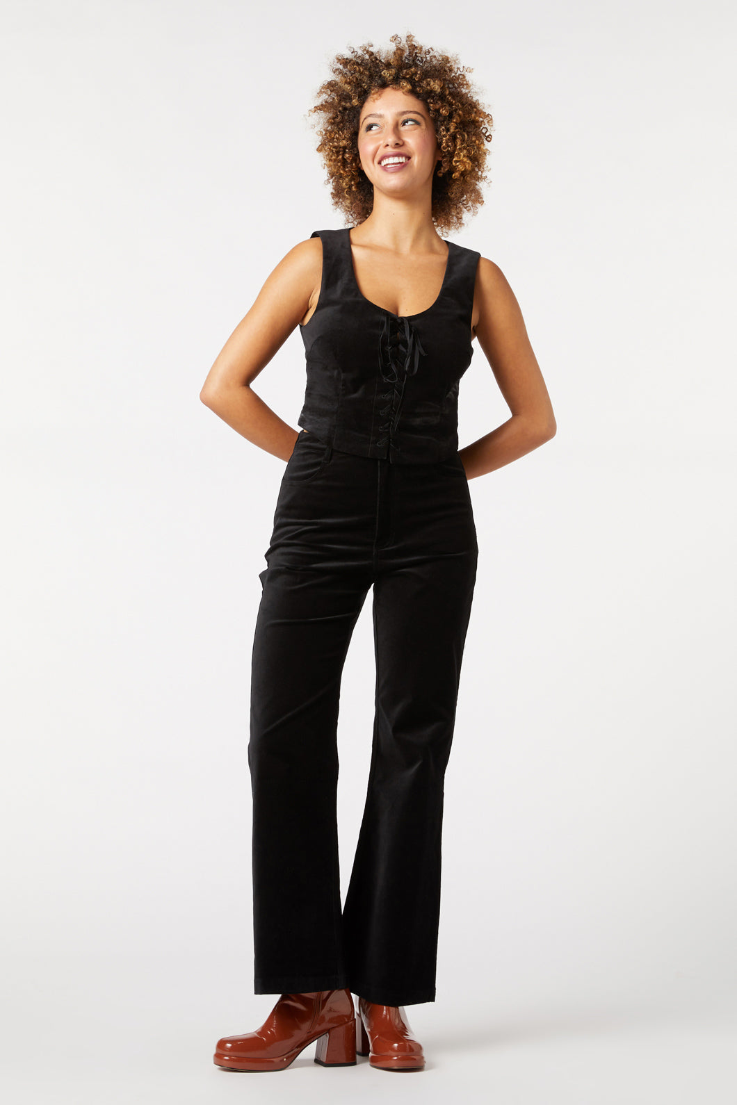 Princess Highway - Sadie Velvet Vest - black