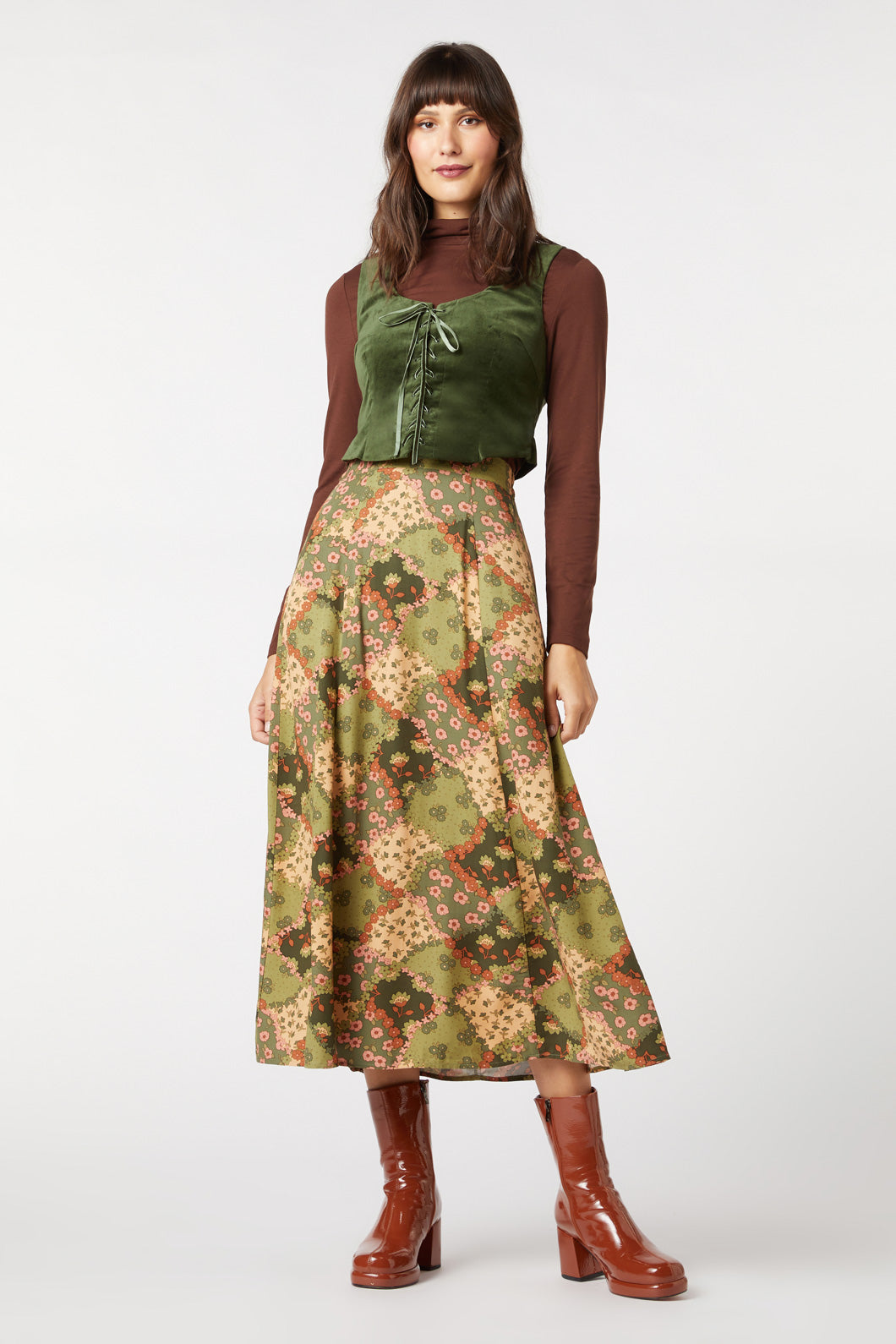 Princess Highway - Sadie Velvet Vest - green