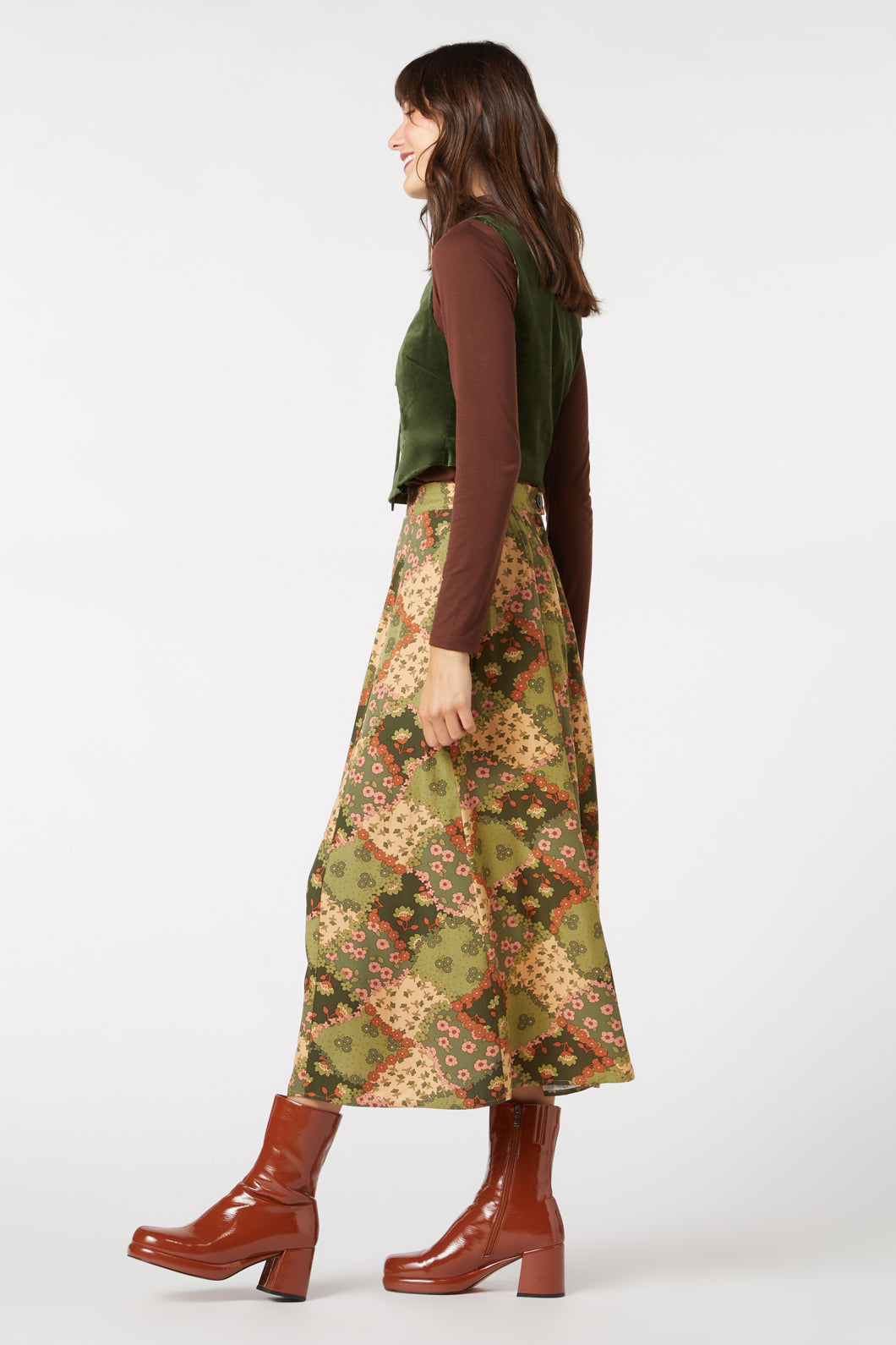 Princess Highway - Sadie Velvet Vest - green