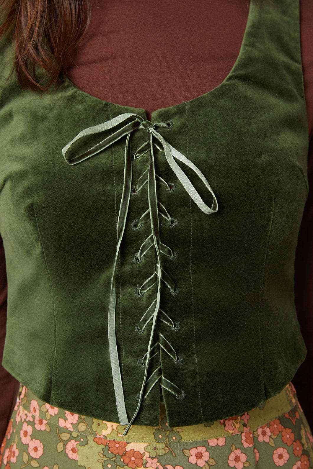 Princess Highway - Sadie Velvet Vest - green