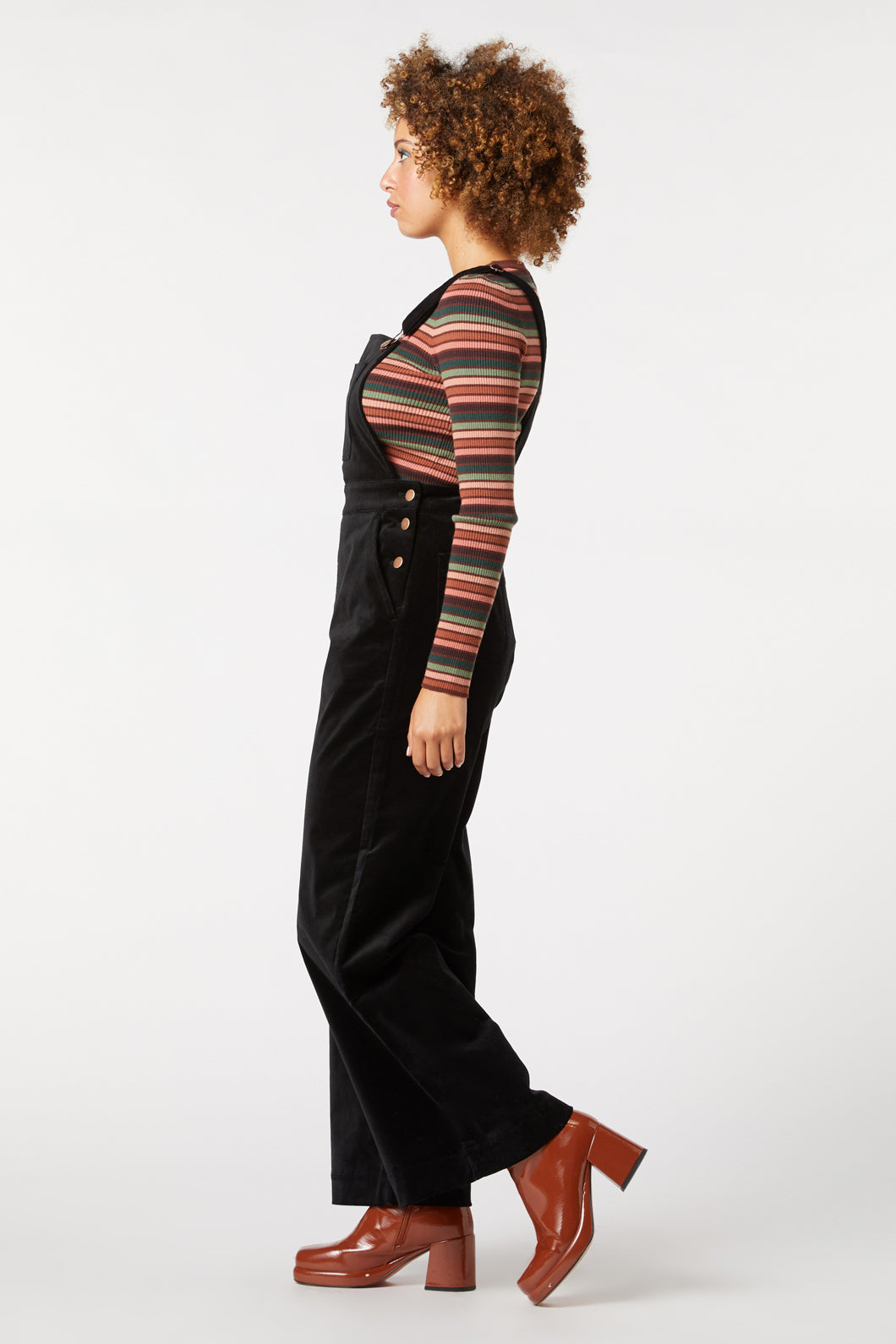 Princess Highway - Sadie Velvet Overall - black