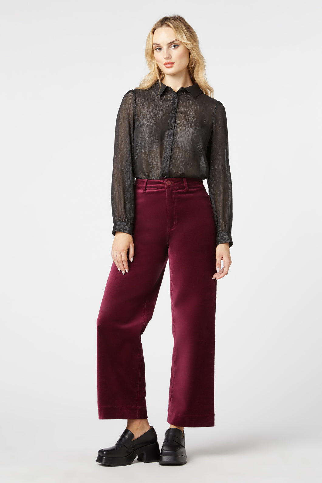 Princess Highway - Pearl Glitter Blouse - black