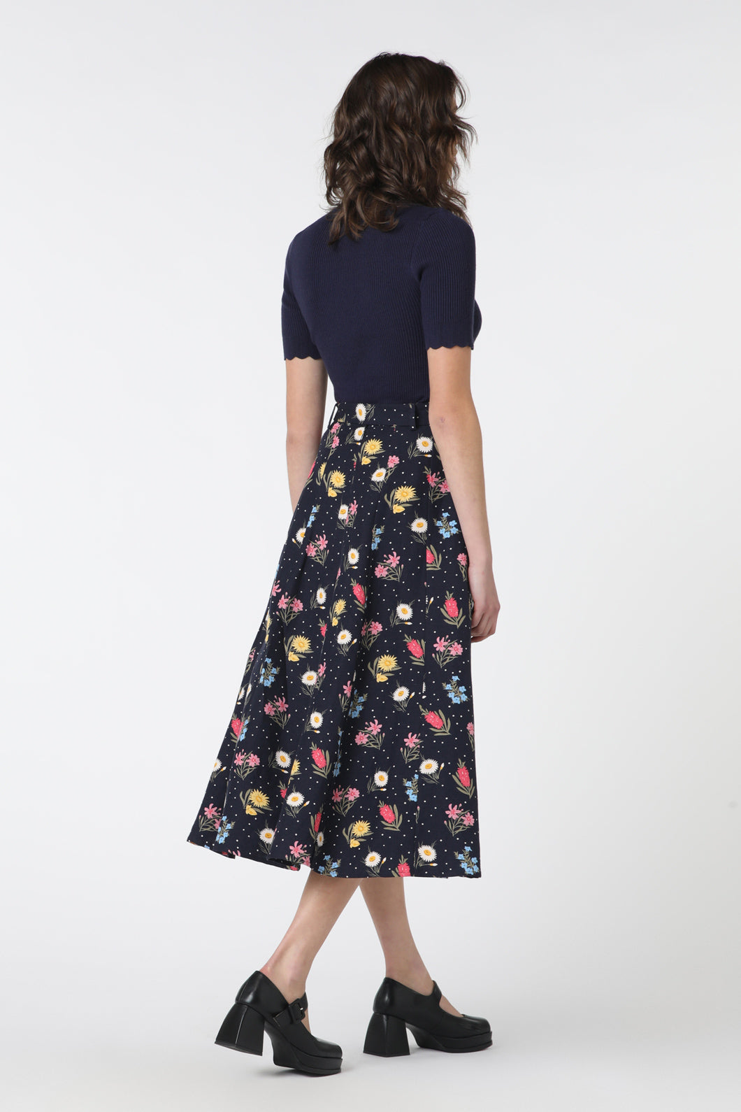 Princess Highway - Mia Flora Skirt - navy