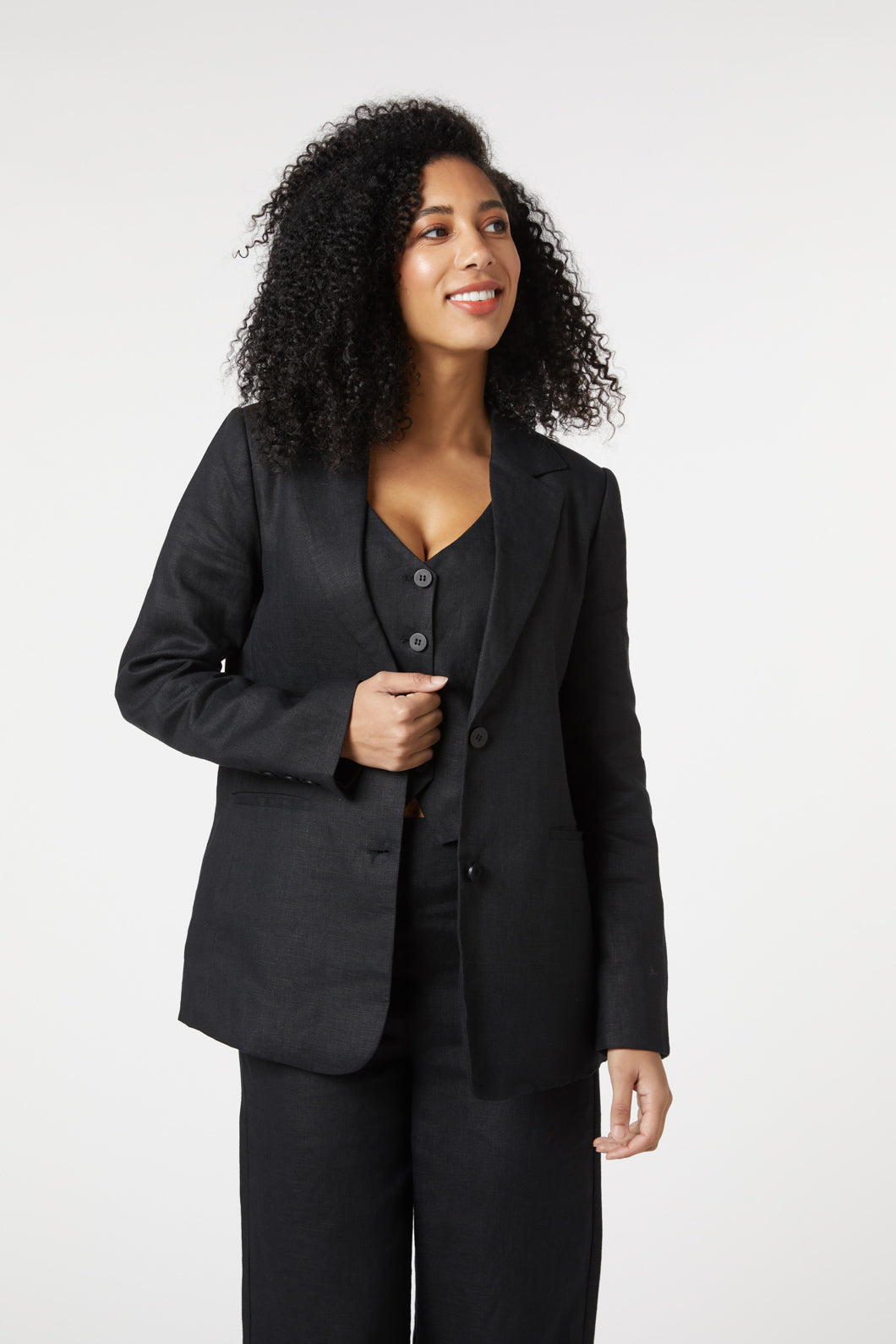 Princess Highway - Darcey Linen Blazer - black