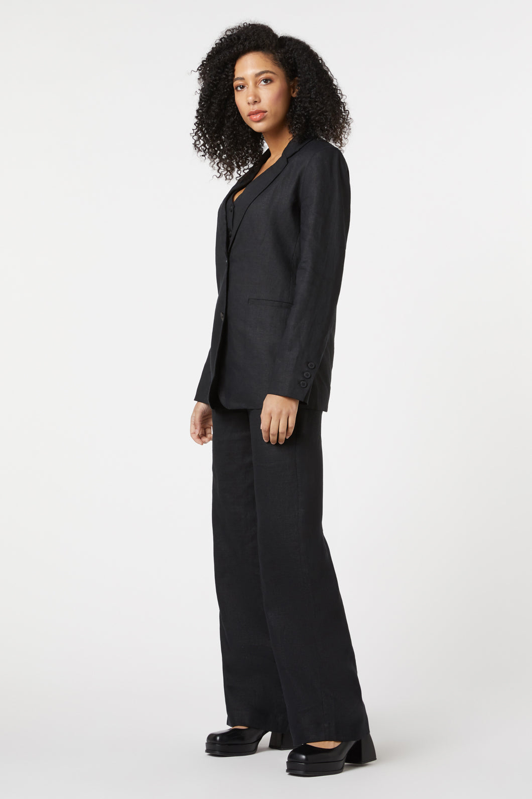 Princess Highway - Darcey Linen Blazer - black