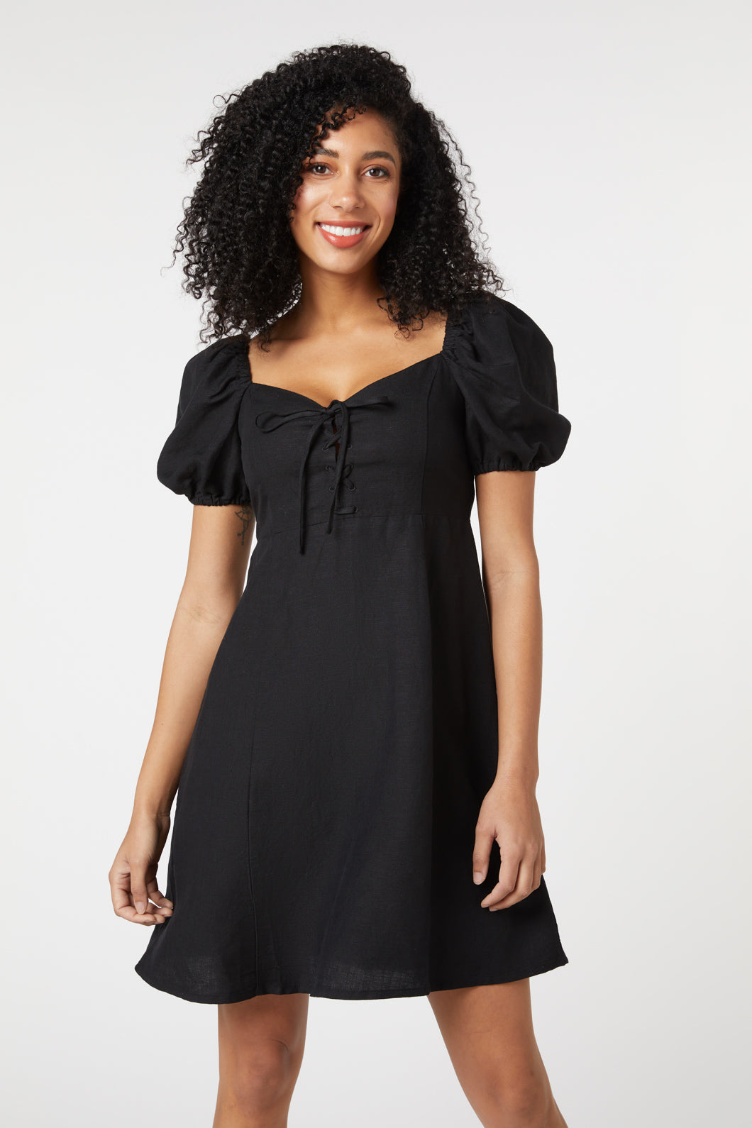 Princess Highway - Leah Lace Up Dress - black