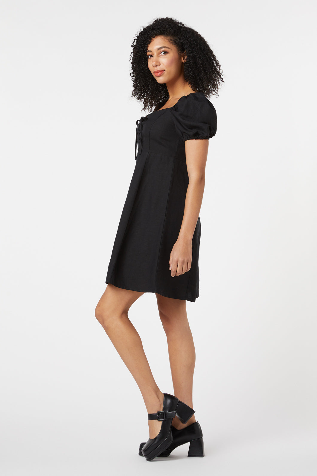 Princess Highway - Leah Lace Up Dress - black