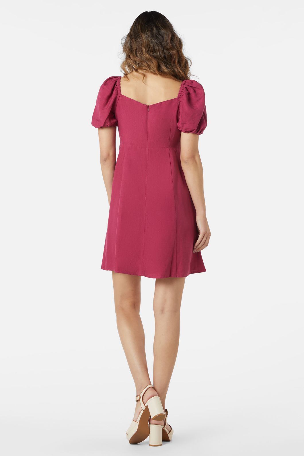 Princess Highway - Leah Lace Up Dress - raspberry