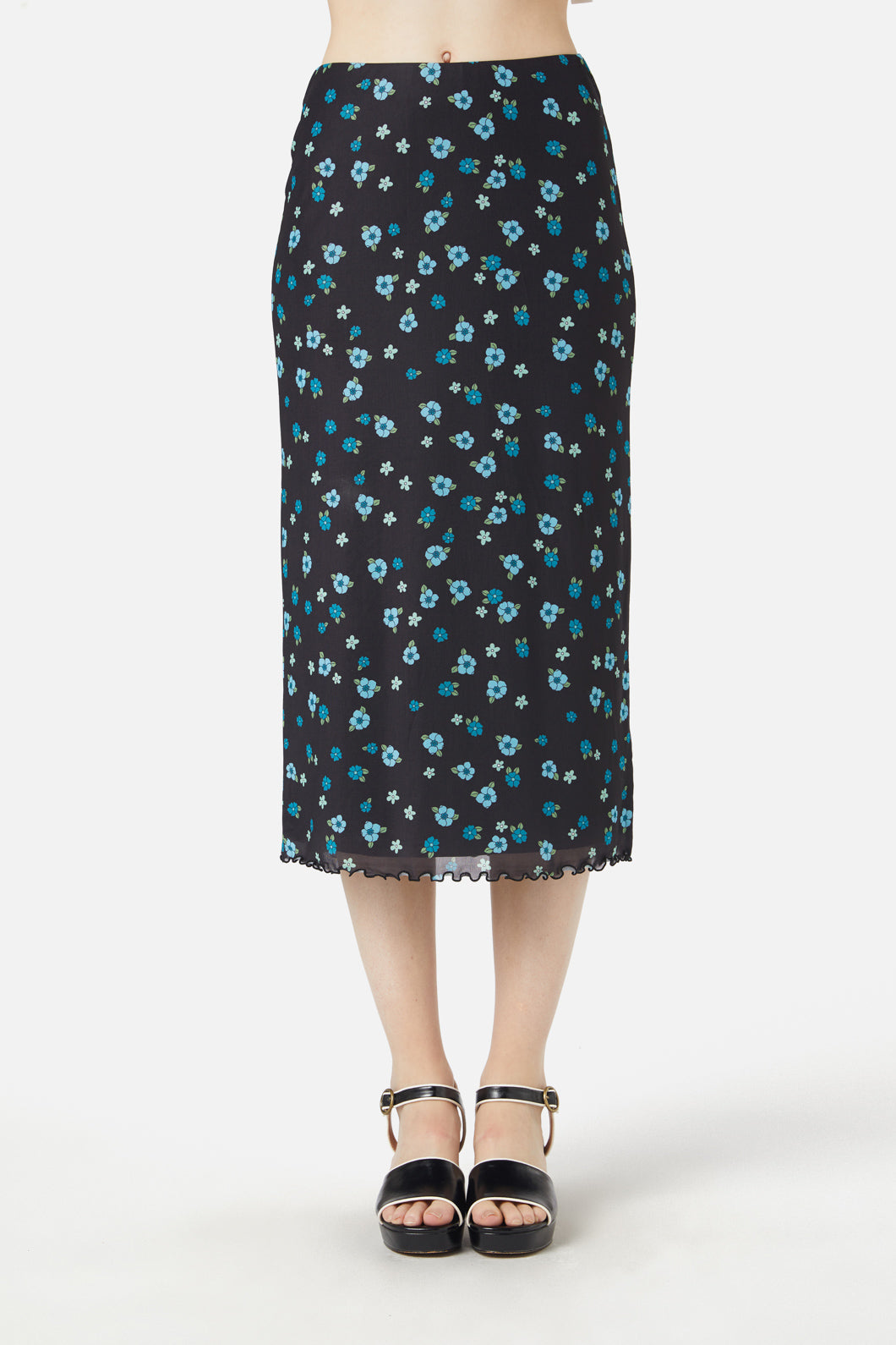 Princess Highway - Petal Mesh Skirt - black