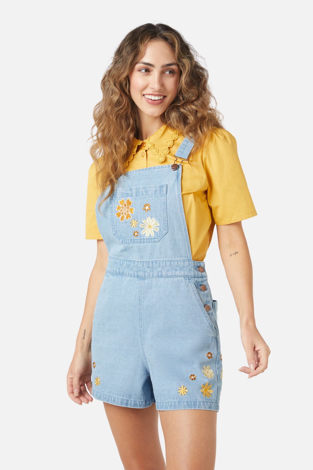 Princess Highway - Willow Short Overall - mid-denim