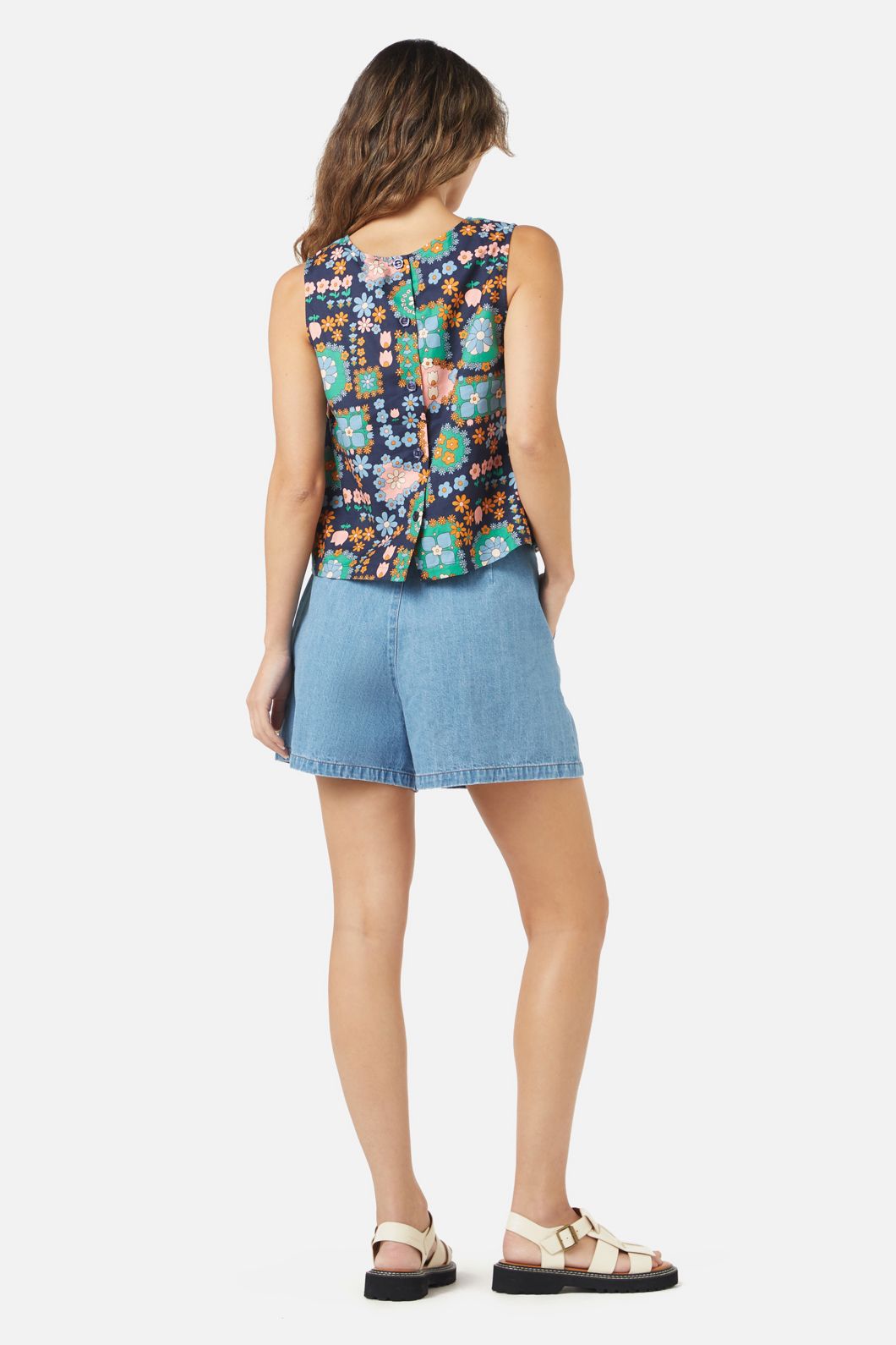 Princess Highway - Sunny Retro Top - navy