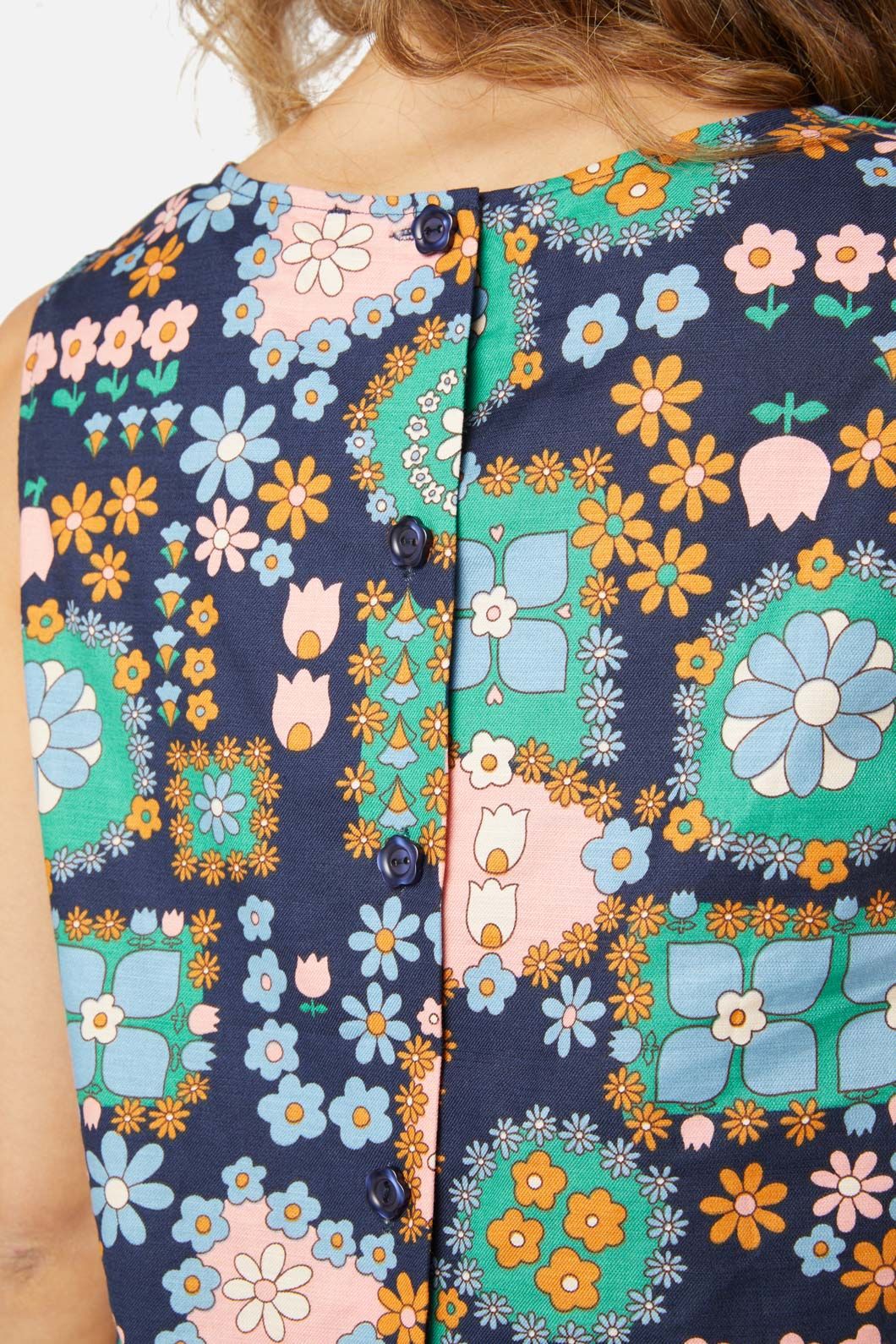 Princess Highway - Sunny Retro Top - navy